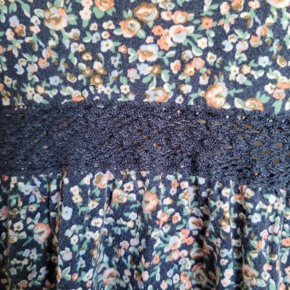 H&M Women's Blue Cotton Sweet Floral Printed Sleeveless Mini Dress Size Small - Picture 5 of 8